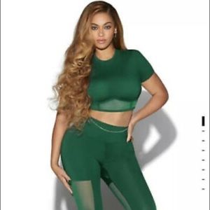 Ivy Park Green Mesh Tights